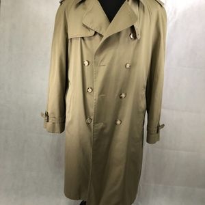 Austin Manor Mens VTG Belted Trench Over Coat Beige Removable Lining Sz 42R
